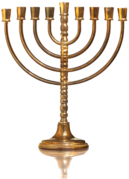 Transparent Menorah Judaism Jewish People Material Brass for Hanukkah