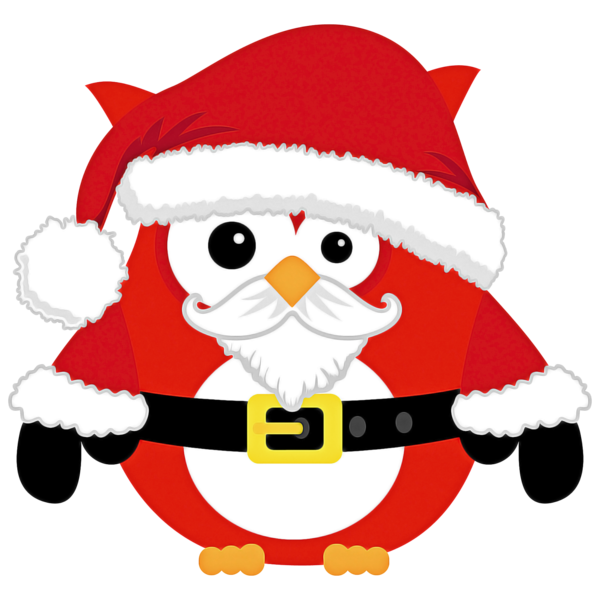 Transparent Santa Claus Christmas Ornament Owl Cartoon for Christmas