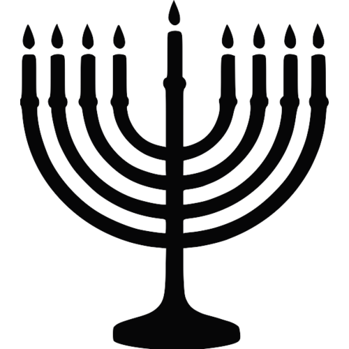 Transparent Menorah Judaism Hanukkah Candle Holder Black And White for Hanukkah
