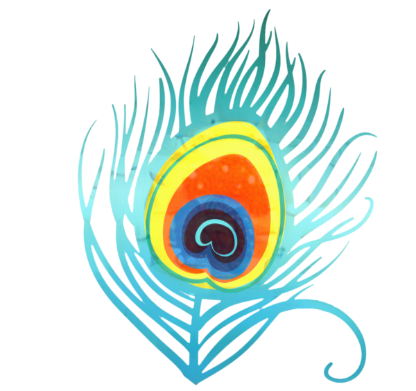 Transparent Peafowl Krishna Logo Eye Circle for Janmashtami