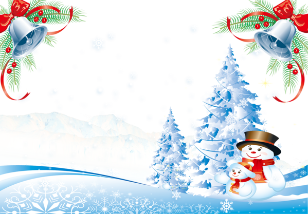 Transparent Santa Claus Christmas Poster Blue Snowman for Christmas