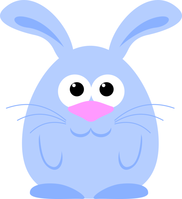 Transparent Rabbit Hare Easter Bunny Cartoon Blue for Easter