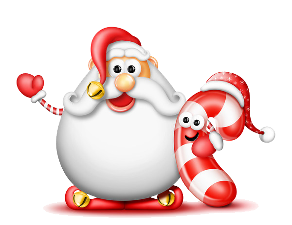 Transparent Candy Cane Santa Claus Cartoon Snowman Flightless Bird for Christmas