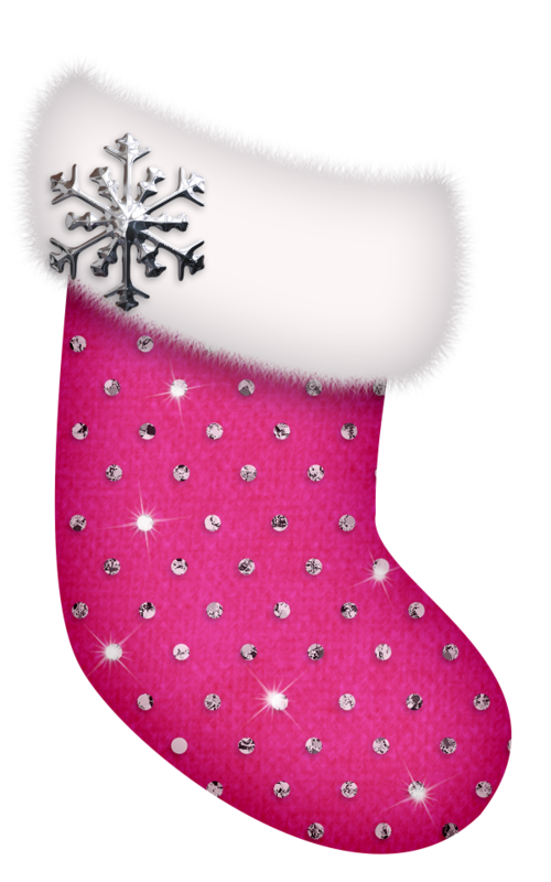 Transparent Christmas Graphics Christmas Stockings Santa Claus Pink Purple for Christmas