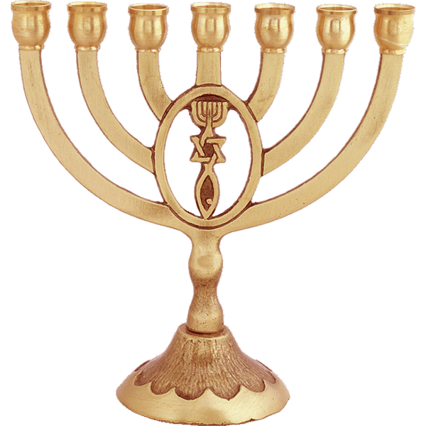Transparent Menorah Hanukkah Messianic Judaism Brass for Hanukkah
