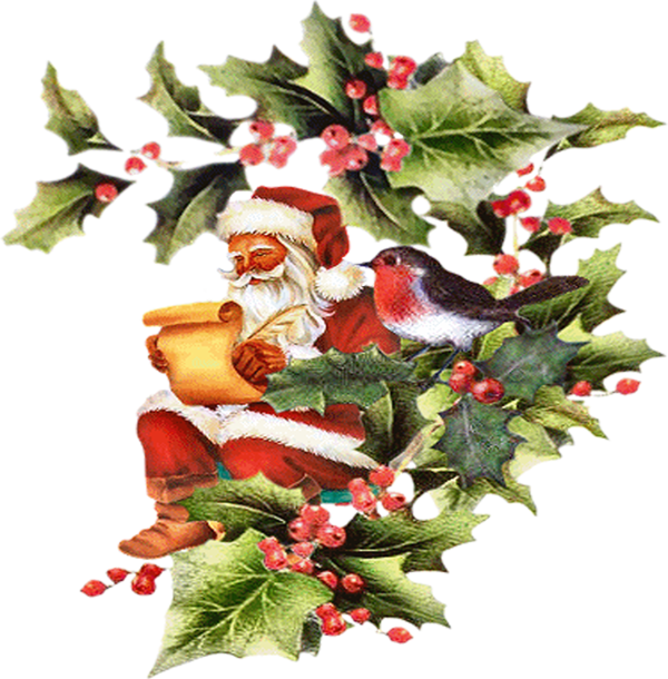 Transparent Christmas Ornament Santa Claus Christmas Day Holly for Christmas