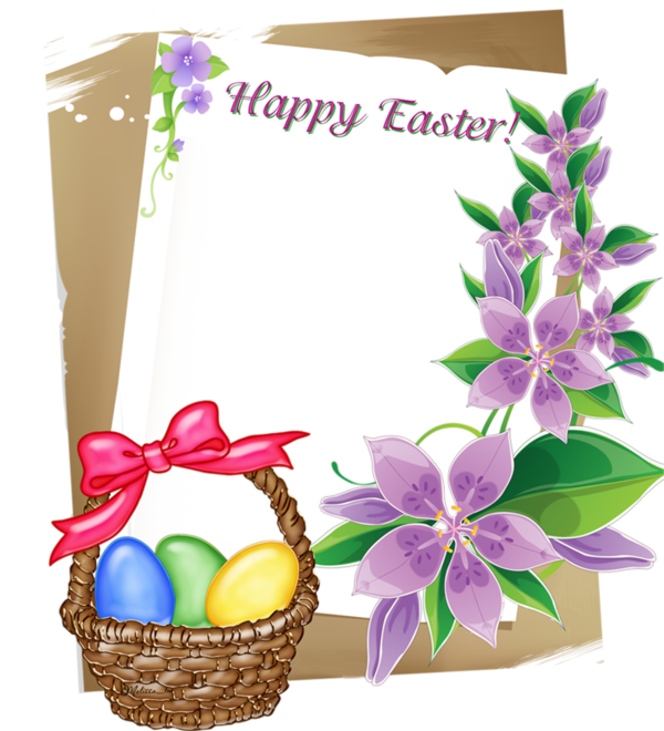 Transparent Easter Paper Raster Graphics Flower Gift for Easter