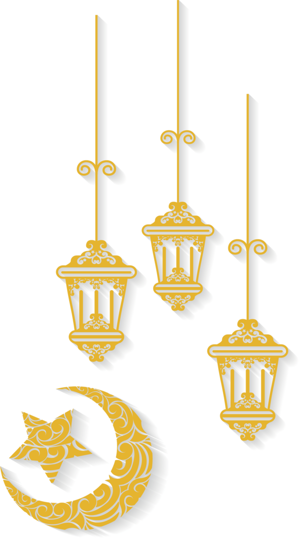 Transparent Quran Islamic Ornament Islam Yellow Body Jewelry for Ramadan
