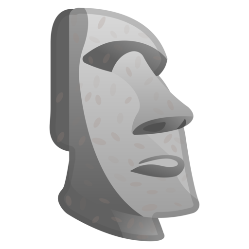 Transparent Moai Emoji Noto Fonts Nose Head for Easter