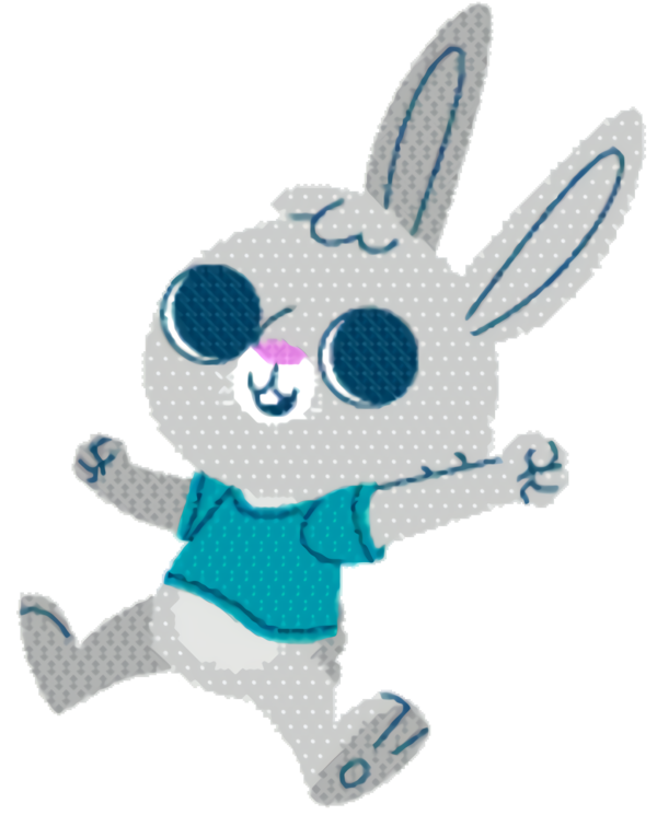 Transparent Rabbit Easter Bunny Cartoon for Easter