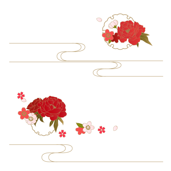 Transparent Mikazuki Touken Ranbu Tachi Flower Red for Valentines Day