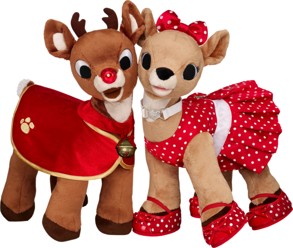 Transparent Rudolph Reindeer Santa Claus Toy Stuffed Toy for Christmas
