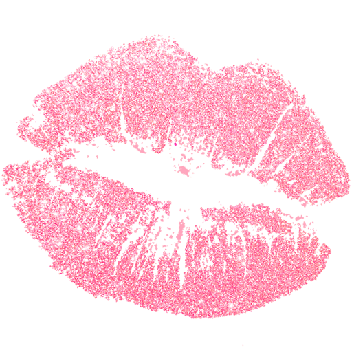 Transparent Lip Gold Glitter Pink for Valentines Day