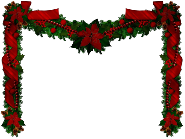 Transparent Christmas Day Garland Wreath Holly Ornament for Christmas