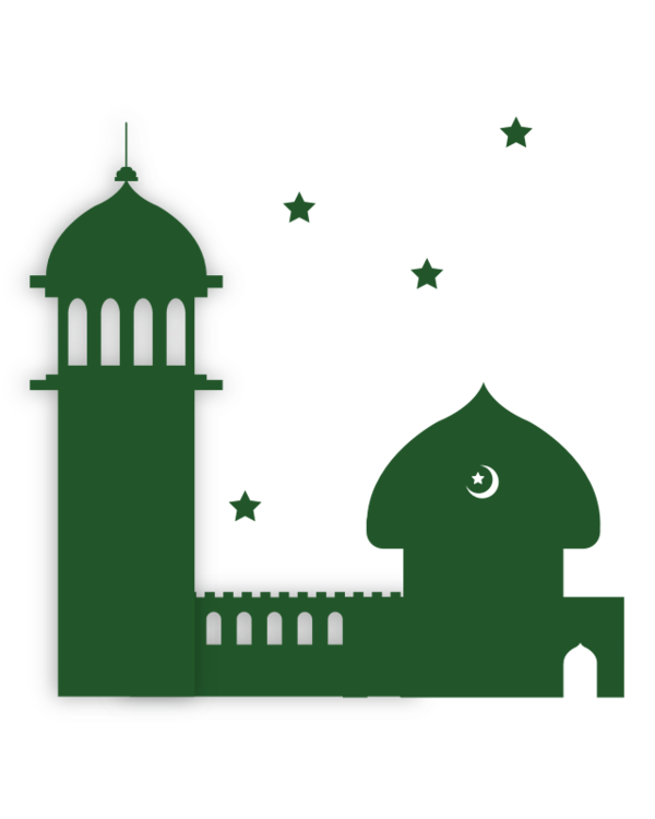 Transparent Adhan Muslim Islam Green Leaf for Ramadan