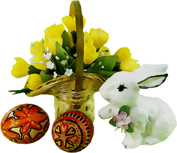 Transparent Floral Design Cut Flowers Flower Yellow for Easter