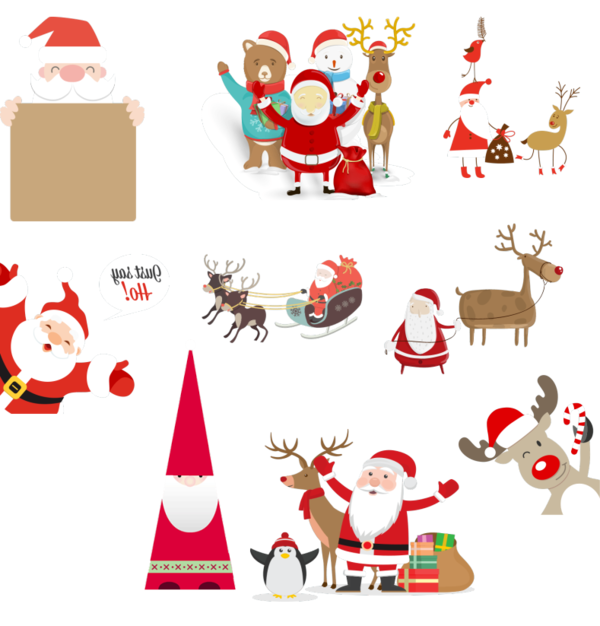 Transparent Santa Claus Reindeer Christmas Christmas Decoration Holiday for Christmas