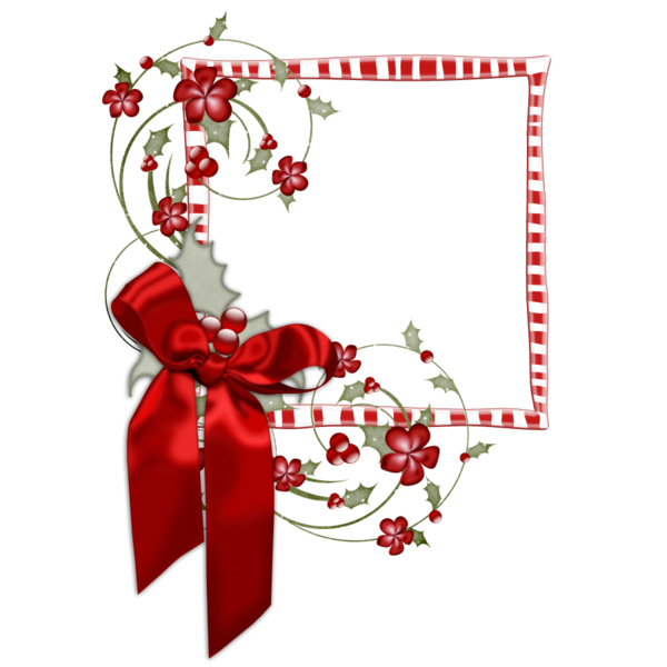 Transparent Santa Claus Borders And Frames Christmas Day Red Ribbon for Christmas