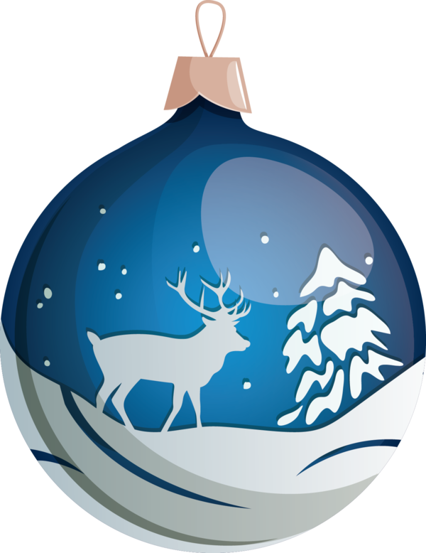 Transparent Reindeer Christmas Christmas Ornament Blue for Christmas