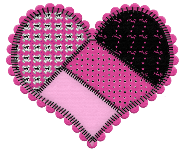 Transparent Heart Art Quilt Patchwork Pink Heart for Valentines Day