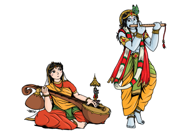 Transparent Krishna India Bhagavad Gita Profession Cartoon for Janmashtami