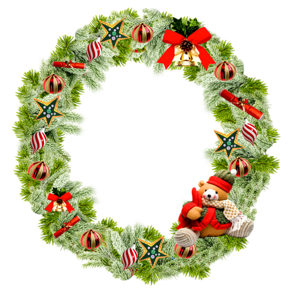 Transparent Christmas Wreath Christmas Ornament Evergreen Pine Family for Christmas