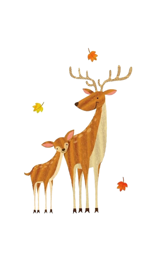Transparent Formosan Sika Deer Watercolor Painting Drawing Wildlife Deer for Christmas