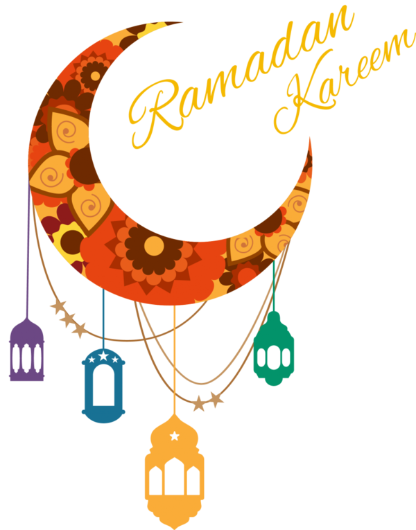 Transparent Eid Aladha Eid Alfitr Eid Mubarak Orange Line for Ramadan