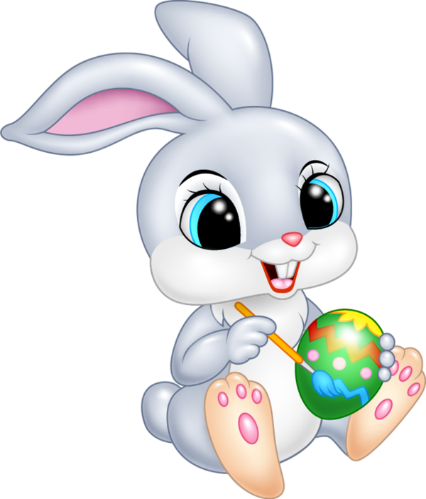 Transparent Easter Bunny Easter Cartoon Rabbit for Easter