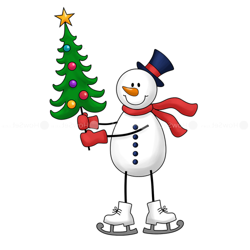 Transparent Christmas Tree Cartoon Christmas Snowman for Christmas