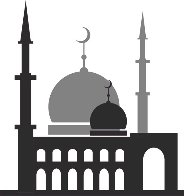 Transparent Mecca Jumu Ah Islam Building Silhouette for Ramadan
