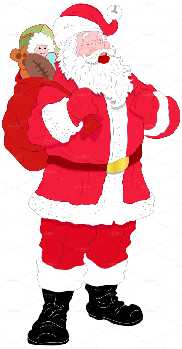 Transparent Santa Claus Cartoon Christmas for Christmas