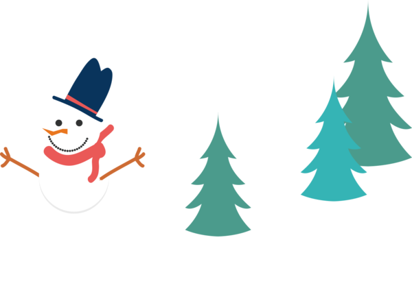 Transparent Christmas Tree Snow Snowman Fir for Christmas
