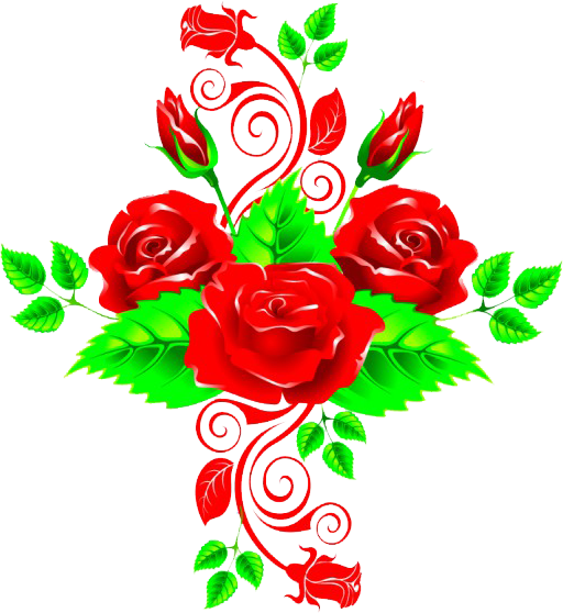 Transparent Rose Drawing Garden Roses Flower for Valentines Day