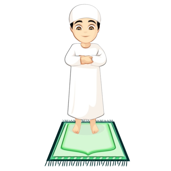 Transparent Salah Muslim Prayer Cartoon for Ramadan
