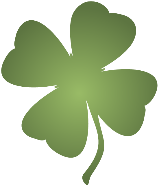 Transparent Shamrock Green Leaf for St Patricks Day