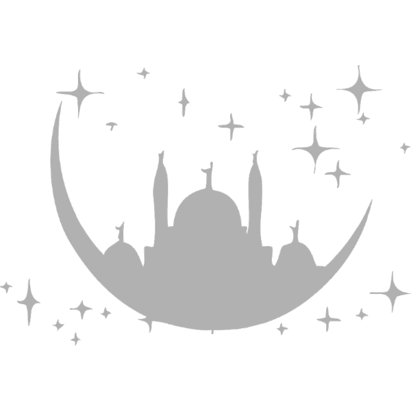 Transparent Mosque Islam Sticker White Black And White for Ramadan