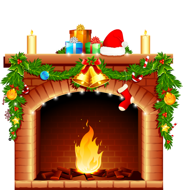 Transparent Santa Claus Christmas Fireplace Decor Christmas Decoration for Christmas