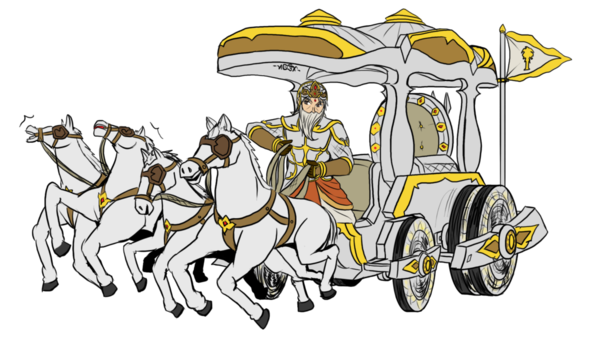 Transparent Mahabharata Kurukshetra War Kunti Sports Equipment Chariot for Janmashtami
