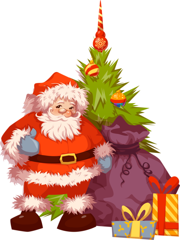 Transparent Santa Claus Christmas Father Christmas Fir Pine Family for Christmas