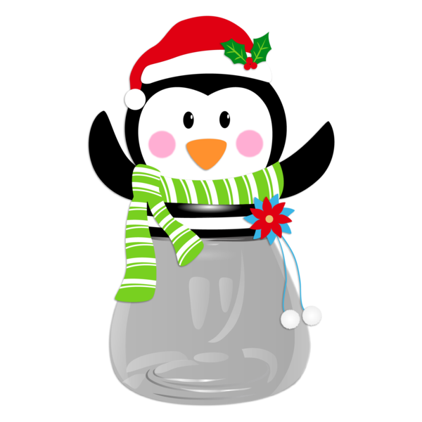 Transparent Penguin Christmas Day Cartoon Flightless Bird Christmas Ornament for Christmas