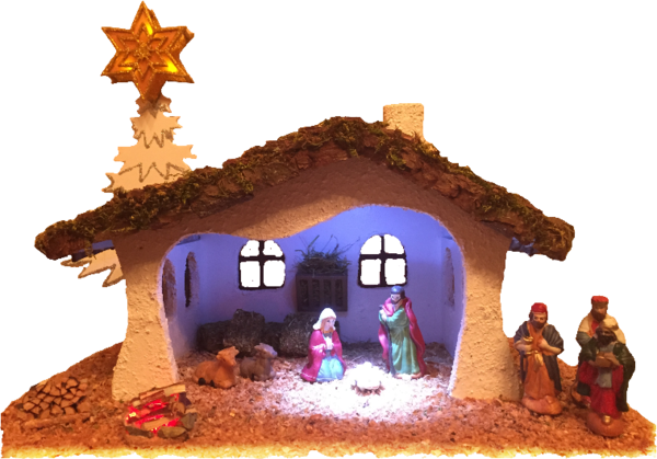 Transparent Gingerbread House Nativity Scene Christmas for Christmas
