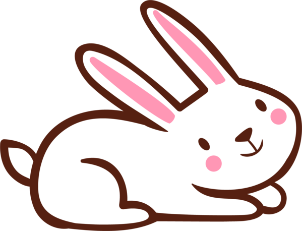 Transparent Little White Rabbit Rabbit Animal Pink Area for Easter