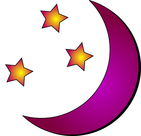 Transparent Crescent Moon Moon Clip Purple Star for Ramadan
