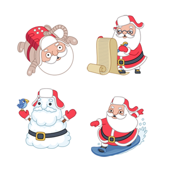 Transparent Santa Claus Sticker Emoticon Holiday Christmas Ornament for Christmas