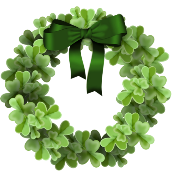 Transparent Leaf Clover Green Shamrock Wreath for St Patricks Day