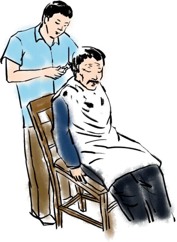 Transparent Cartoon Father Son Sitting for Fathers Day
