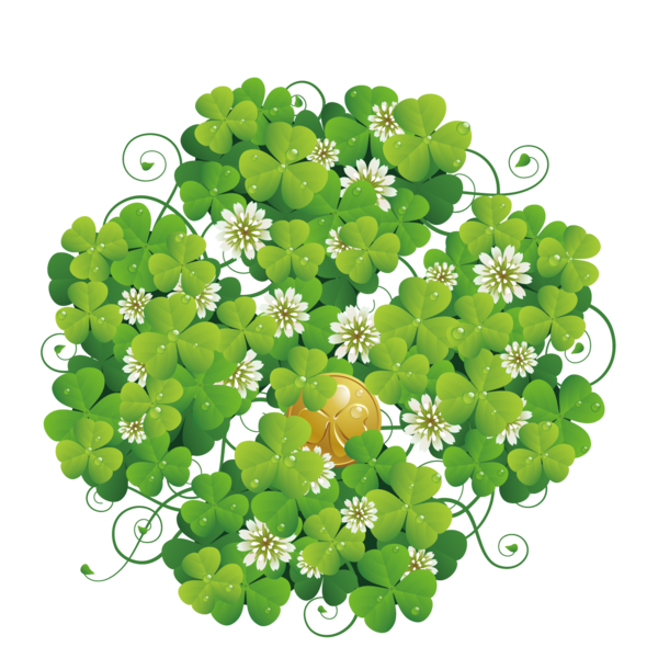 Transparent Saint Patricks Day Clover Luck Plant Flower for St Patricks Day