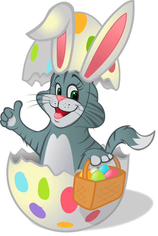 Transparent Easter Bunny Kitten Rabbit Easter for Easter
