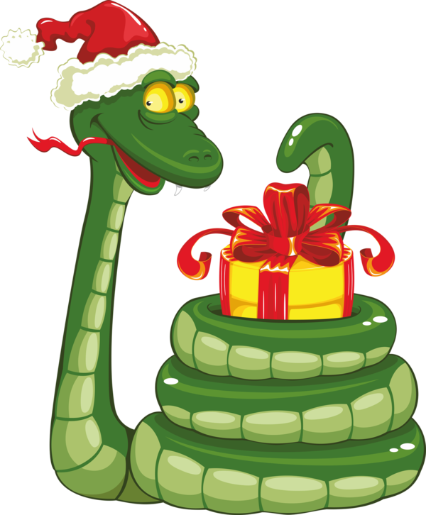 Transparent Snake Santa Claus Christmas Reptile for Christmas